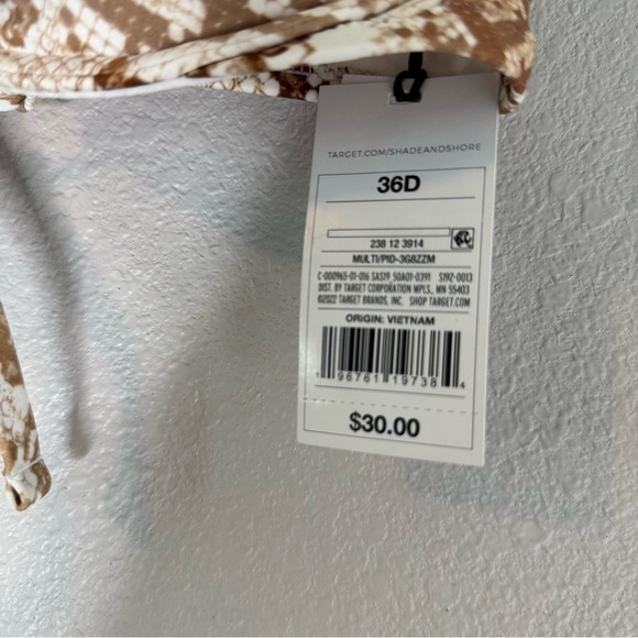 New Shade & Shore Snake Print Swim Top 36D - Picture 2 of 10